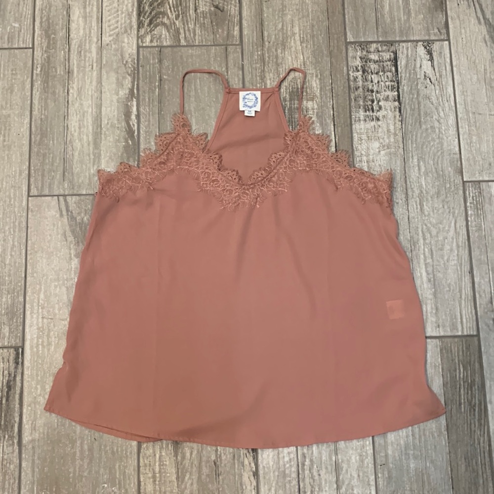 Blue Rain Lace Tank Top